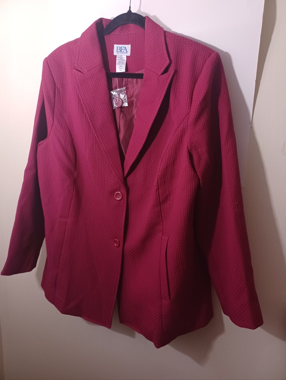 BFA Women's Structured Raspberry Blazer New 3X